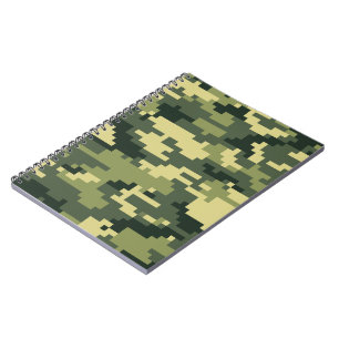 8-bitars pixel Digital Woodland Camouflage/Camo Anteckningsbok