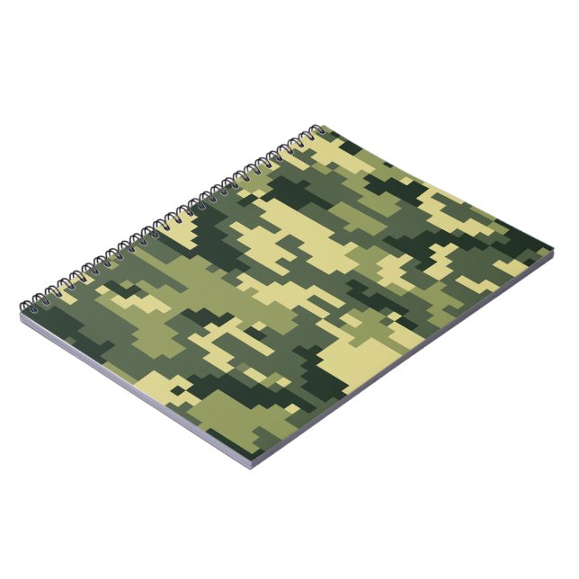 8-bitars pixel Digital Woodland Camouflage/Camo Anteckningsbok (Vänstra Sidan)