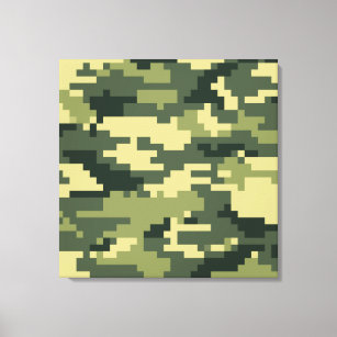 8-bitars pixel Digital Woodland Camouflage/Camo Canvastryck