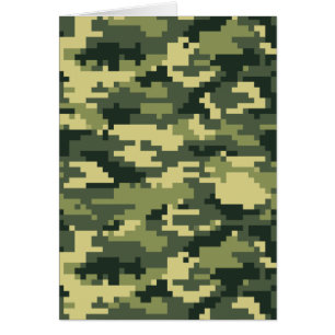 8-bitars pixel Digital Woodland Camouflage/Camo Hälsningskort