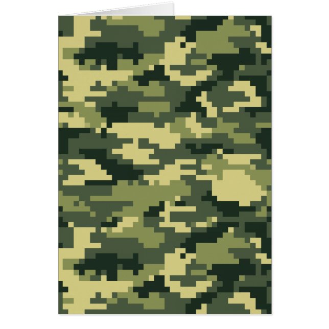 8-bitars pixel Digital Woodland Camouflage/Camo Hälsningskort (Framsidan)