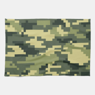 8-bitars pixel Digital Woodland Camouflage/Camo Kökshandduk