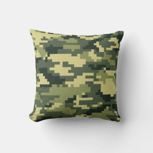 8-bitars pixel Digital Woodland Camouflage/Camo Kudde