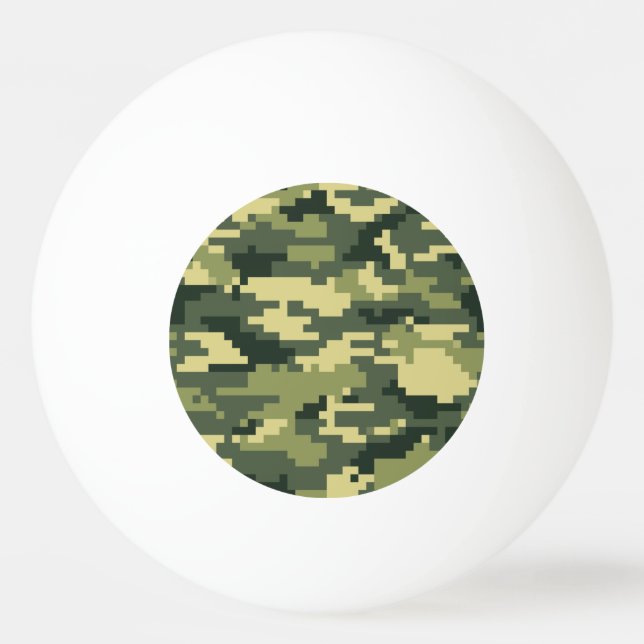 8-bitars pixel Digital Woodland Camouflage/Camo Pingisboll (Framsidan)