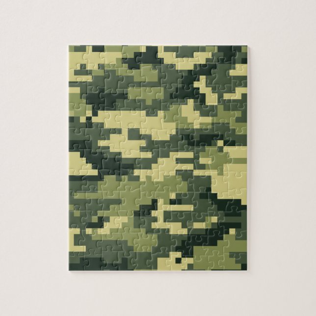 8-bitars pixel Digital Woodland Camouflage/Camo Pussel (Vertikal)
