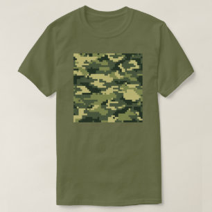 8-bitars Pixel Digital Woodland Camouflage/Camo T-shirt