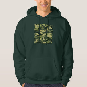 8-bitars pixel Digital Woodland Camouflage/Camo Tröja Med Luva