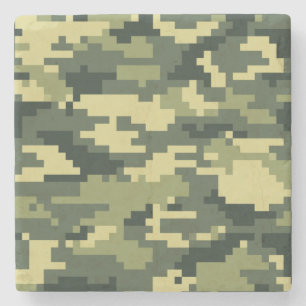 8-bitars pixel Digital Woodland Camouflage/Camo Underlägg Sten