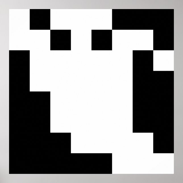 8-bitars Pixel Ghost Poster (Framsidan)