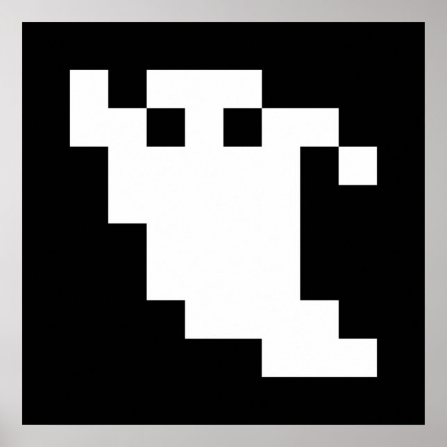 8-bitars Pixel Ghost Poster (Framsidan)