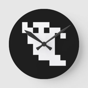 8-bitars Pixel Ghost Rund Klocka