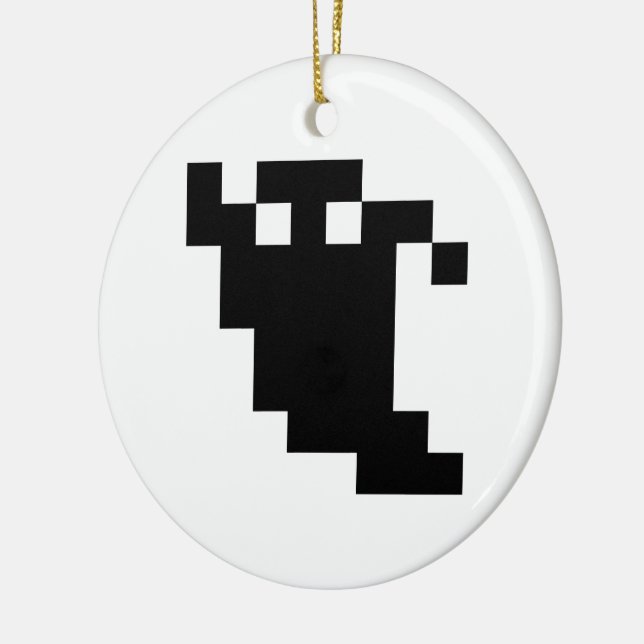8-bitars Pixel Ghost-skugga Julgransprydnad Keramik (Vänster)