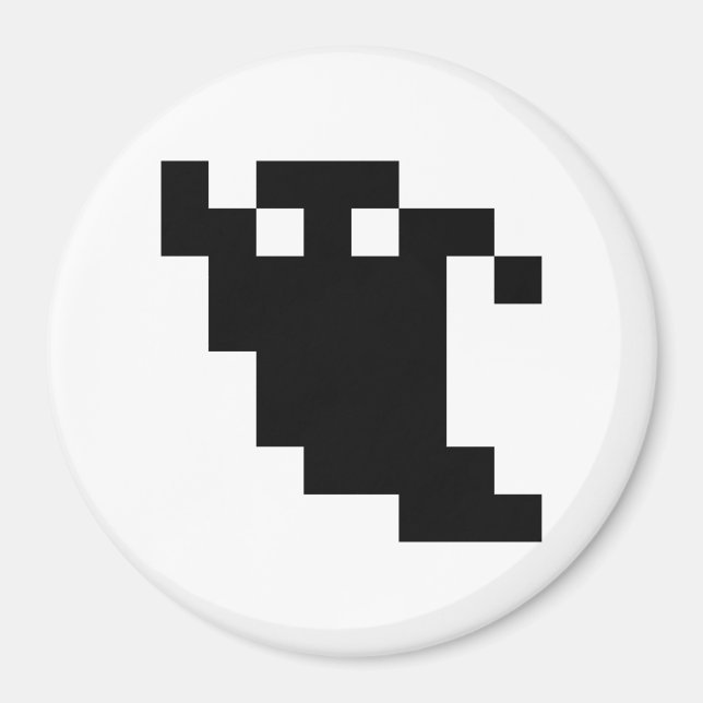 8-bitars Pixel Ghost-skugga Magnet (Framsidan)