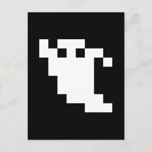 8-bitars Pixel Ghost Vykort