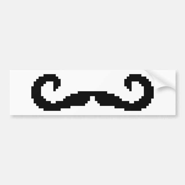 8-bitars Pixel Handlebar Mustache Bildekal (Framsidan)