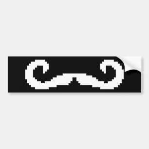 8-bitars Pixel Handlebar Mustache Bildekal