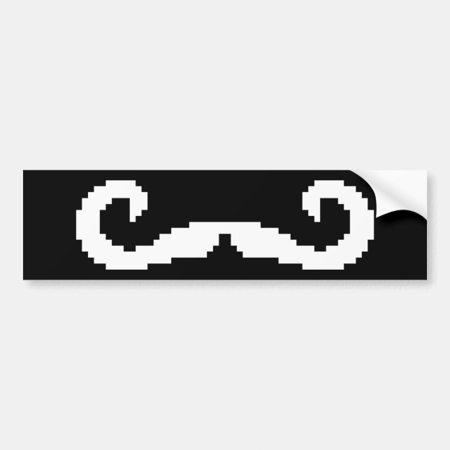 8-bitars Pixel Handlebar Mustache Bildekal (Framsidan)