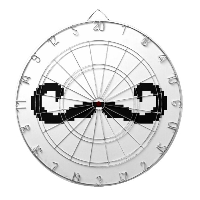 8-bitars Pixel Handlebar Mustache Darttavla (Framsidan)