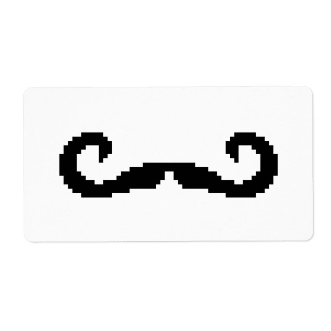 8-bitars Pixel Handlebar Mustache Fraktsedel (Framsidan)