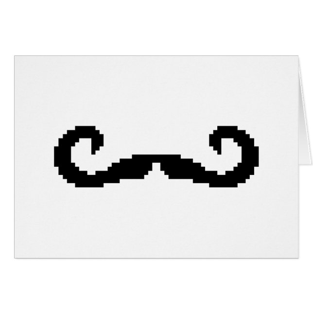 8-bitars Pixel Handlebar Mustache-gratulationskort Hälsningskort (Framsidan Horizontal)