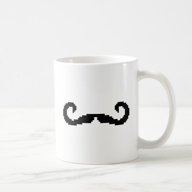 8-bitars Pixel Handlebar Mustache Kaffemugg (Höger)