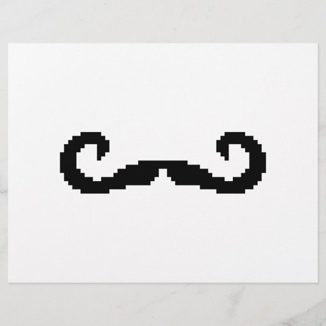 8-bitars Pixel Handlebar Mustache Reklamblad (Framsidan)