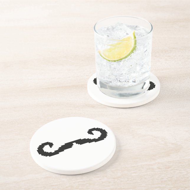8-bitars Pixel Handlebar Mustache Underlägg (Sidan)