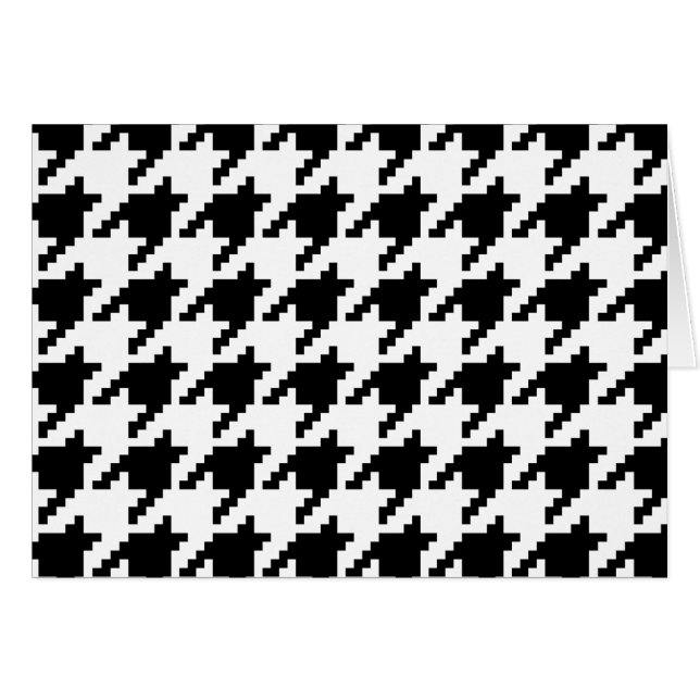 8-bitars Pixel Houndstooth Check Mönster-kort Hälsningskort (Framsidan Horizontal)