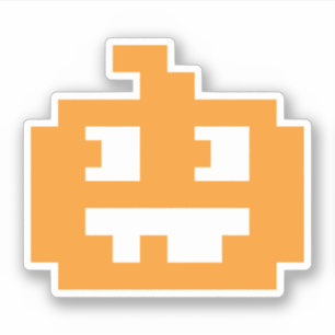 8-bitars Pixel Jack O' Lantern Pumpkin Head Klistermärken