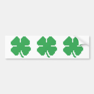 8-bitars Pixel Lucky Fyrklöver Bildekal
