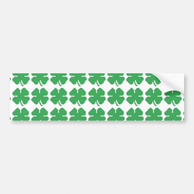 8-bitars Pixel Lucky Fyrklöver Bildekal (Framsidan)