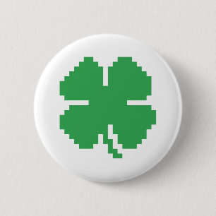 8-bitars Pixel Lucky Fyrklöver Knapp