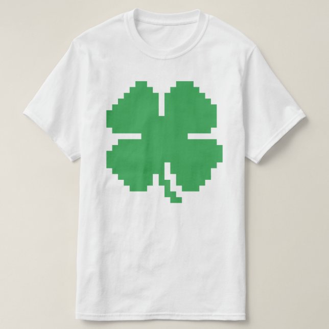8-bitars Pixel Lucky Fyrklöver T-shirt (Design framsida)