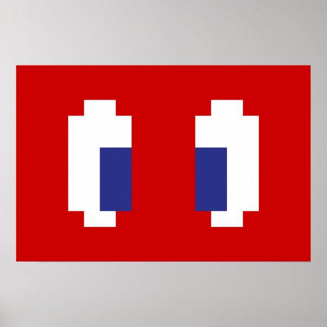 8 Bitars Pixel Manga Ögon Poster (Framsidan)