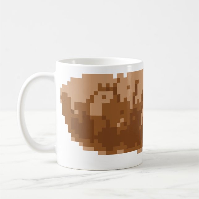 8-bitars Pixel Poop Kaffemugg (Vänster)