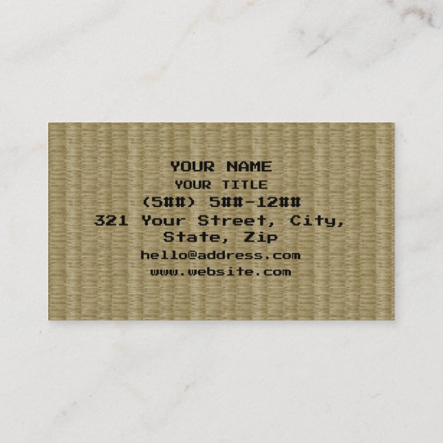 8-bitars Pixel Tatami Mat 畳 Visitkort (Baksida)