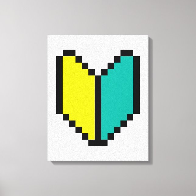 8-bitars Pixel Wakaba/Shoshinsha Mark Canvastryck (Framsida)