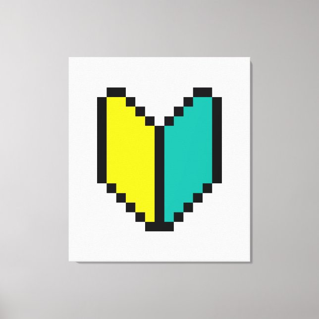 8-bitars Pixel Wakaba/Shoshinsha Mark Canvastryck (Framsida)