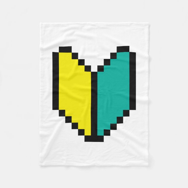 8-bitars Pixel Wakaba/Shoshinsha Mark Fleecefilt (Framsidan)