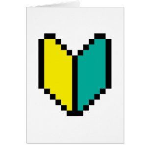8-bitars pixel Wakaba/Shoshinsha Mark Greeting Car Hälsningskort