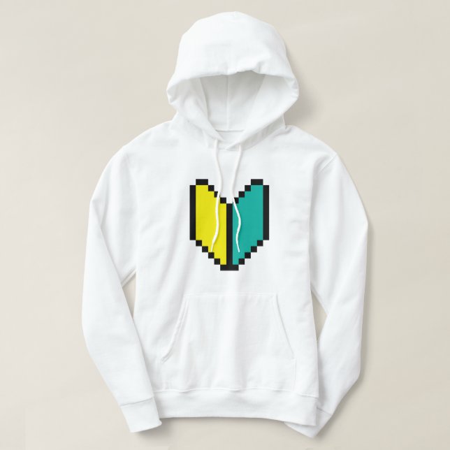 8-bitars Pixel Wakaba/Shoshinsha Mark Hoodie (Design framsida)