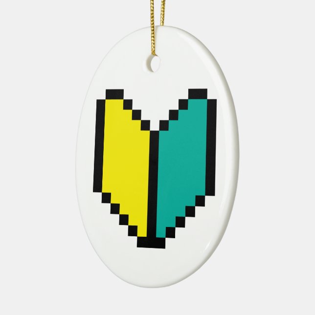 8-bitars Pixel Wakaba/Shoshinsha Mark Julgransprydnad Keramik (Vänster)