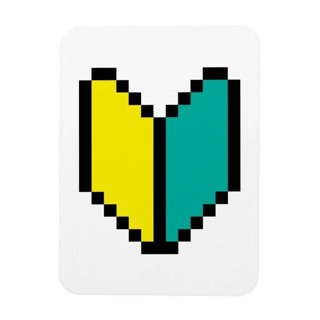 8-bitars Pixel Wakaba/Shoshinsha Mark Magnet (Vertikal)