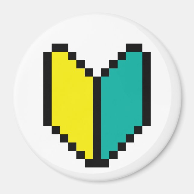 8-bitars Pixel Wakaba/Shoshinsha Mark Magnet (Framsidan)