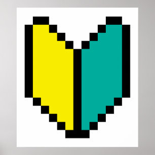 8-bitars Pixel Wakaba/Shoshinsha Mark Poster