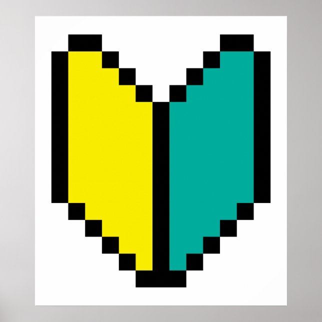 8-bitars Pixel Wakaba/Shoshinsha Mark Poster (Framsidan)