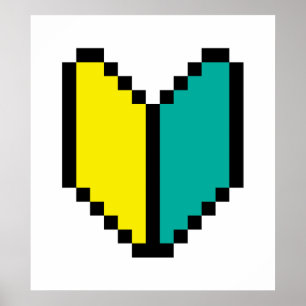 8-bitars Pixel Wakaba/Shoshinsha Mark Poster
