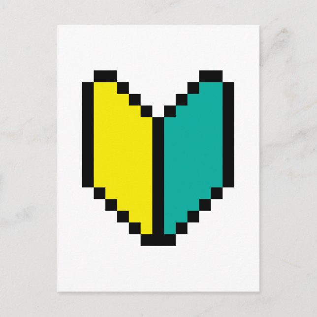 8-bitars Pixel Wakaba/Shoshinsha Mark Vykort (Framsida)