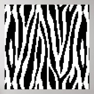 8-bitars Pixel Zebra tryck Design Mönster