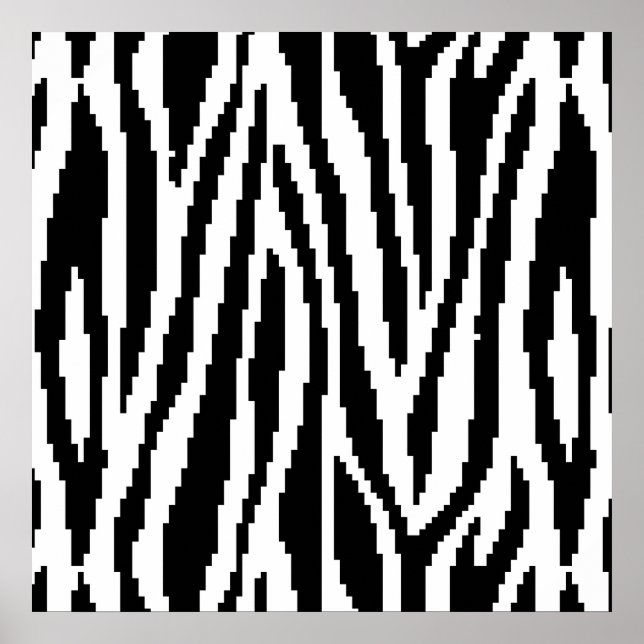 8-bitars Pixel Zebra tryck Design Mönster (Framsidan)